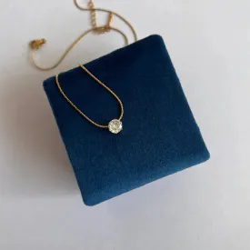 18K Gold Plated Solitaire Anti- Tarnish Waterproof Necklace