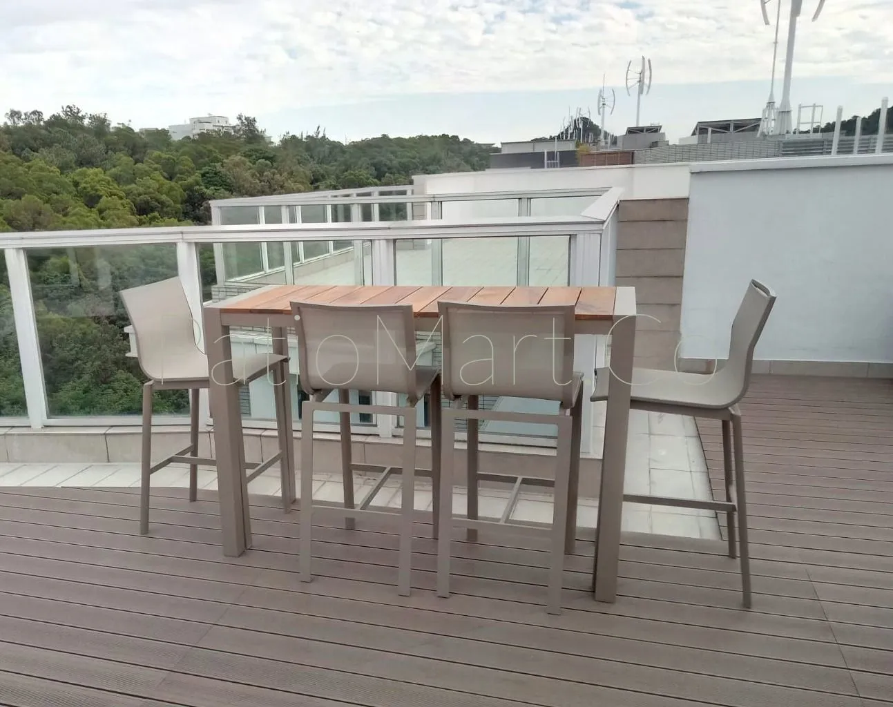Brookvale Outdoor Rectangular Bar Set - Champagne (100% FSC® teak)