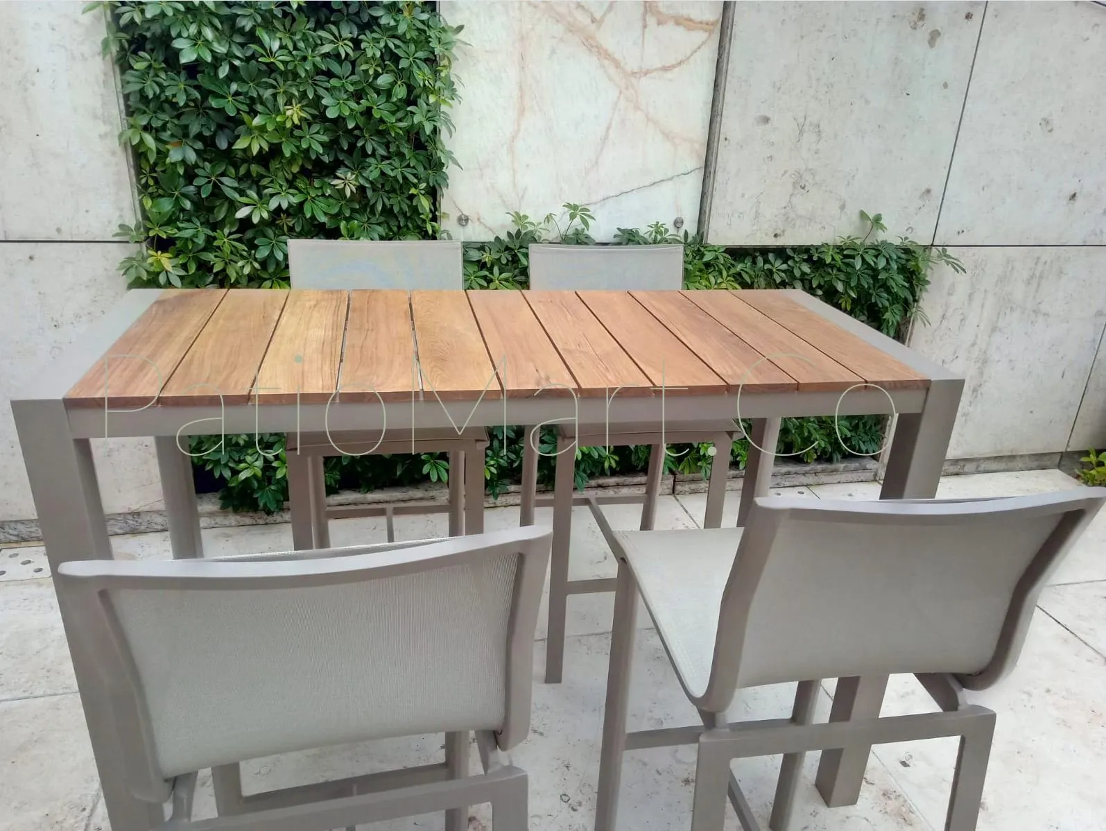 Brookvale Outdoor Rectangular Bar Set - Champagne (100% FSC® teak)
