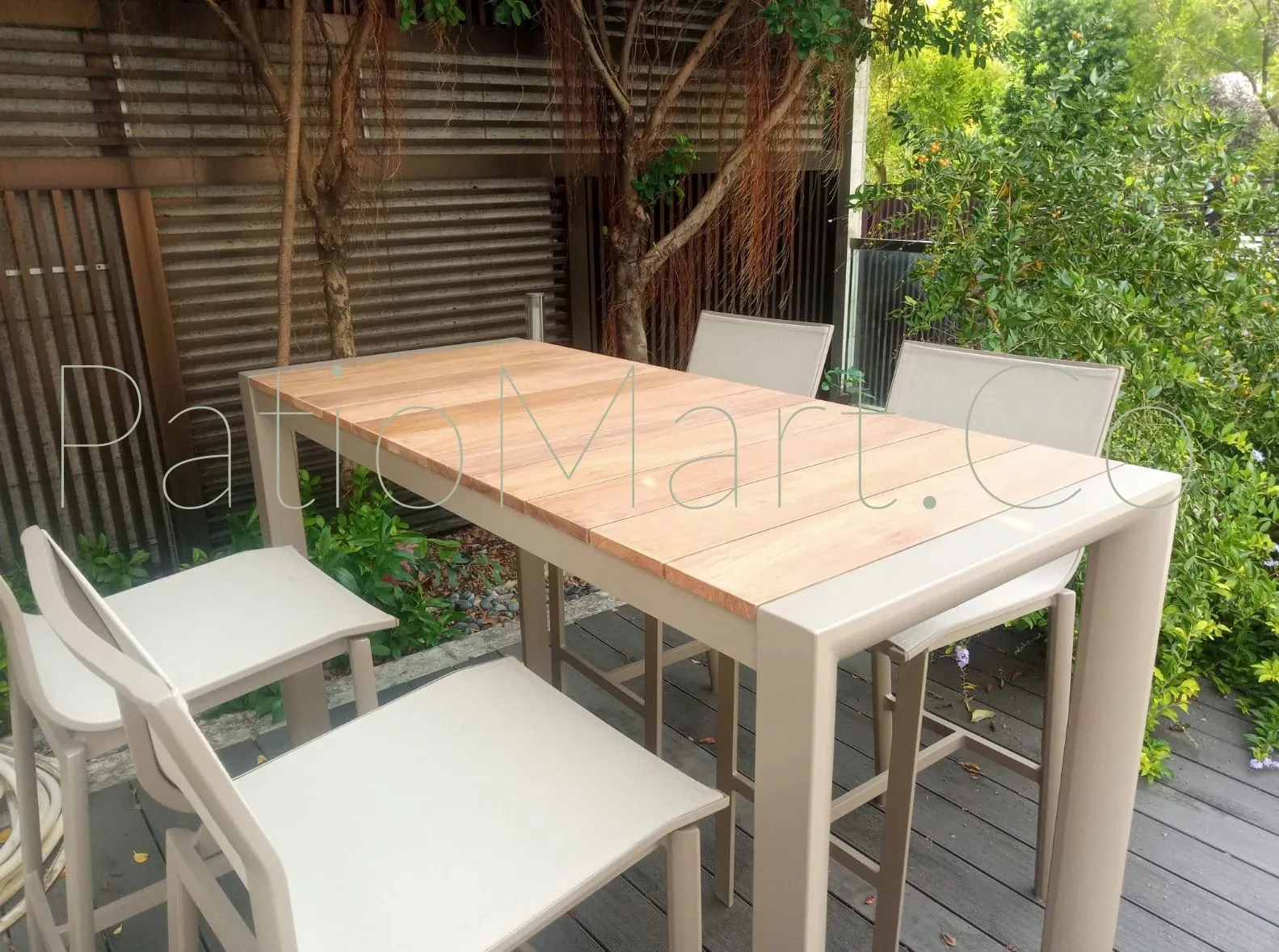 Brookvale Outdoor Rectangular Bar Set - Champagne (100% FSC® teak)