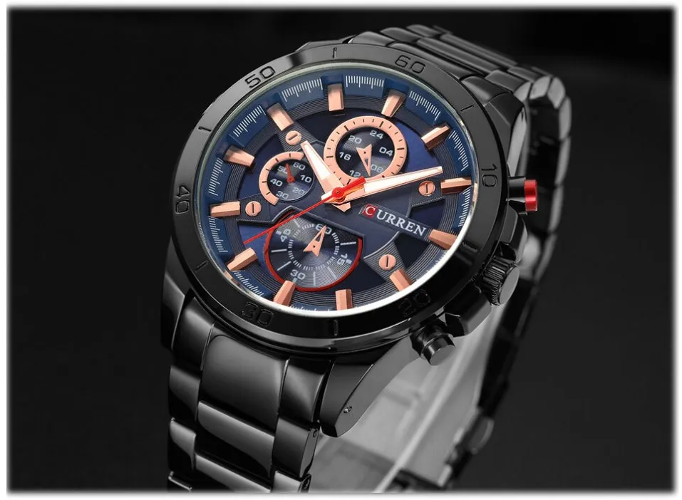 CURREN Original Brand Stainless Steel Band Wrist Watch For Men With Brand (Box & Bag)-8275