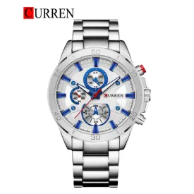 CURREN Original Brand Stainless Steel Band Wrist Watch For Men With Brand (Box & Bag)-8275
