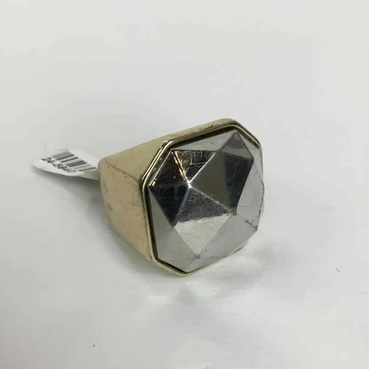 No Brand Silver & Gold Square Ring