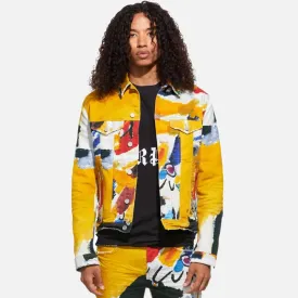 Purple Brand Abstract Print Trucker Jacket