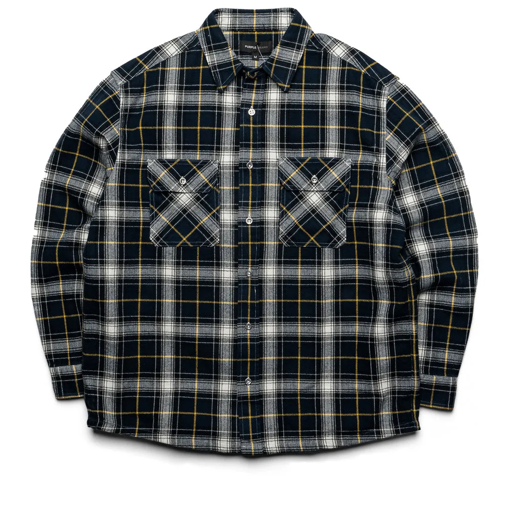 Purple Brand Plaid Flannel Shirt - Black