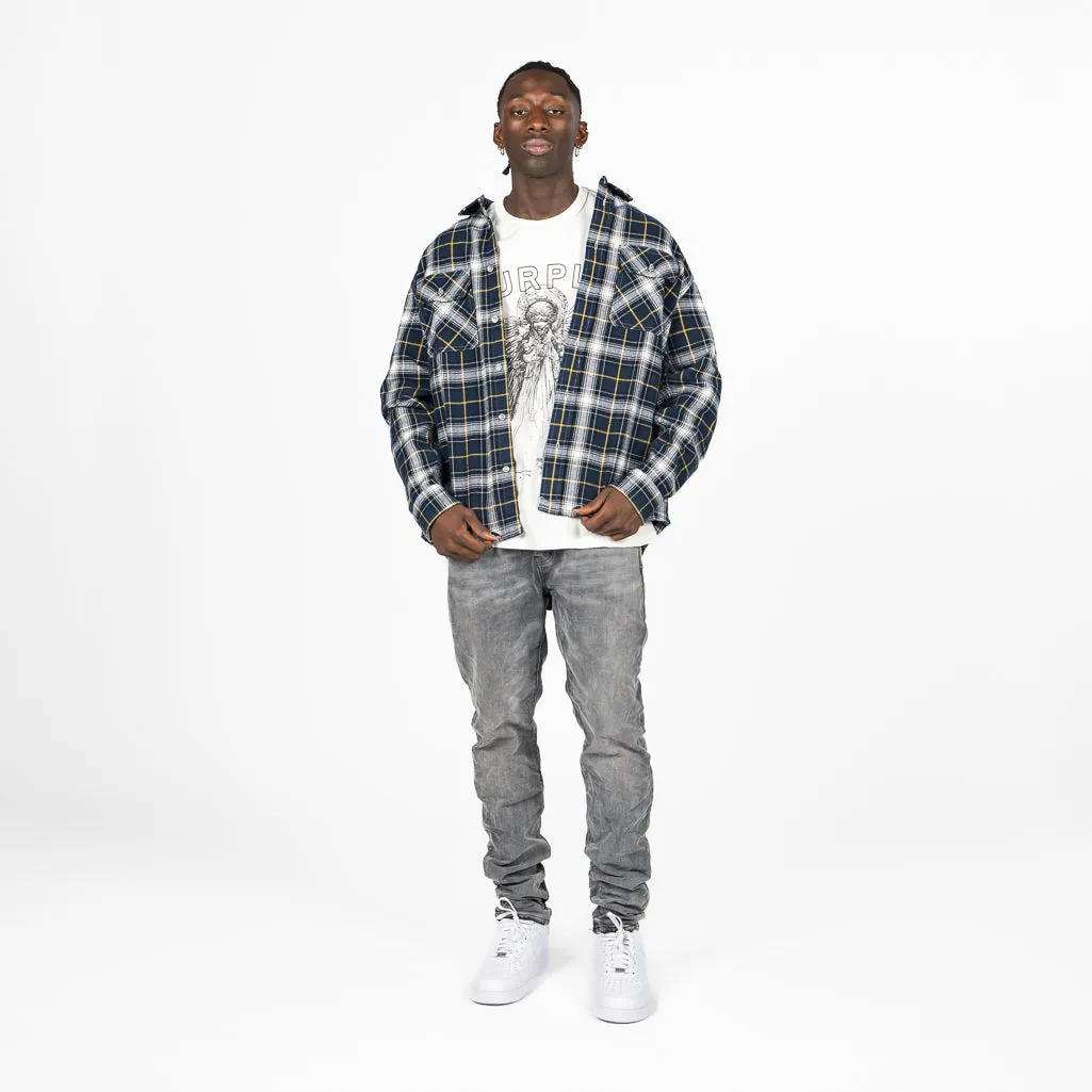 Purple Brand Plaid Flannel Shirt - Black