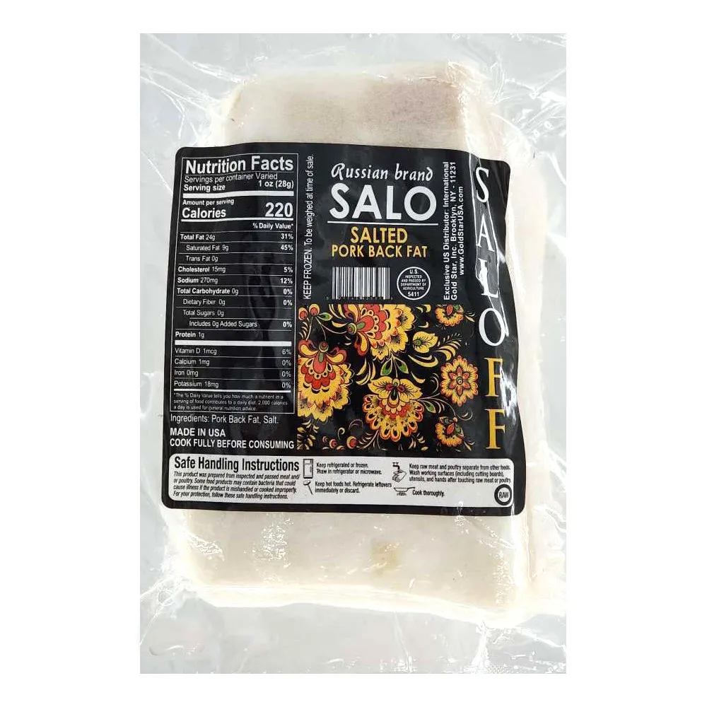 Salted Salo "Russian Brand", Saloff, 650g