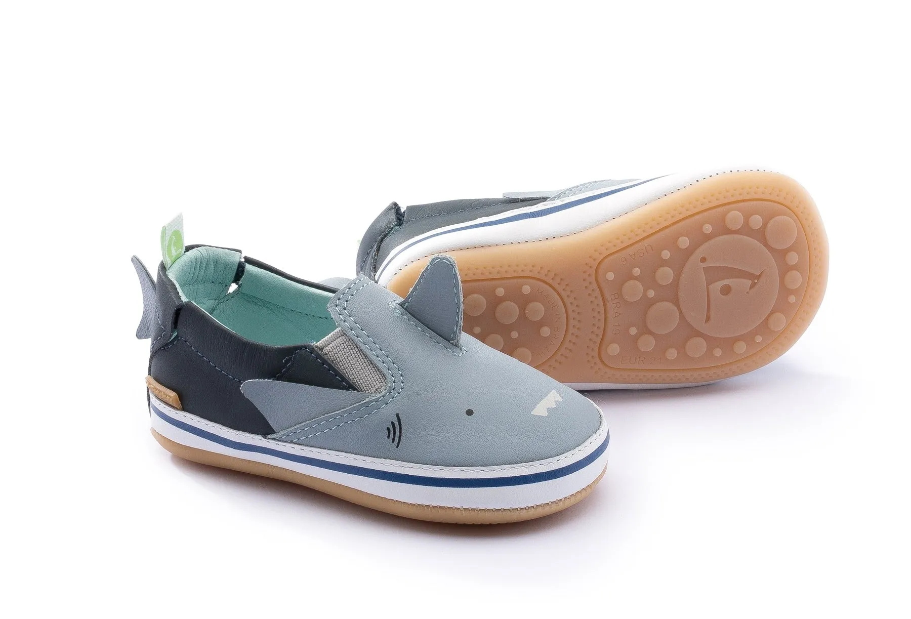 Tip Toey Joey Boy's and Girl's Sharky Sneakers, Tide Blue/Navy