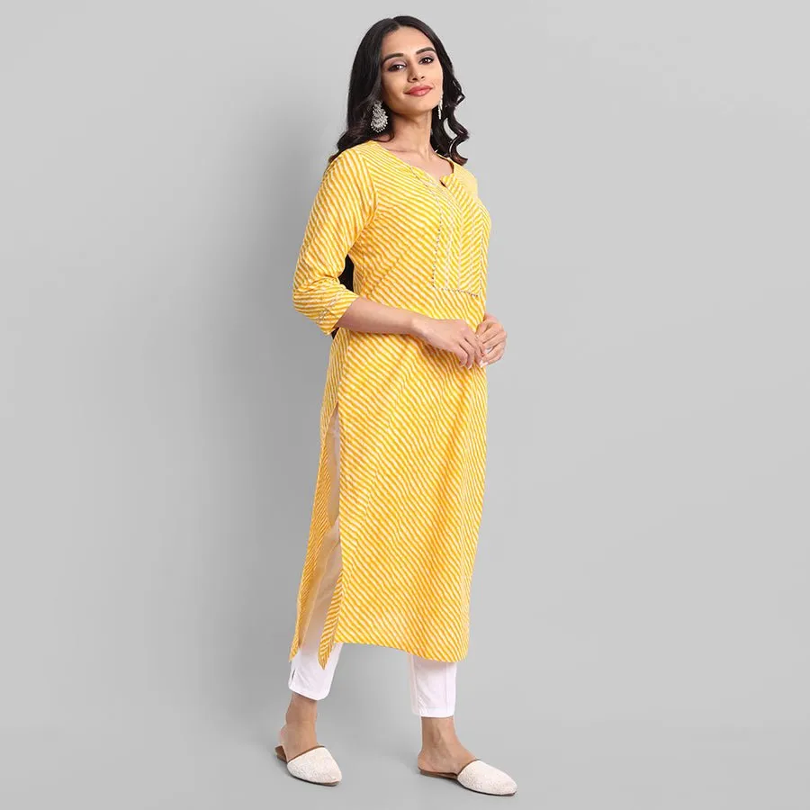 Yellow Samara Leheriya Kurta