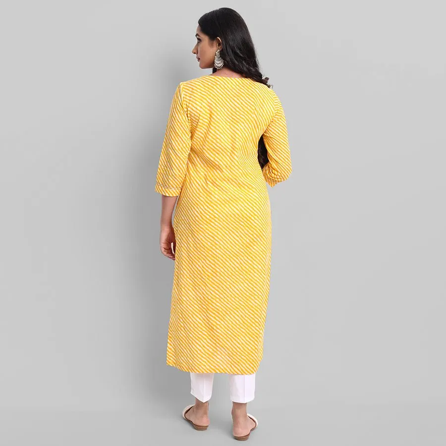 Yellow Samara Leheriya Kurta